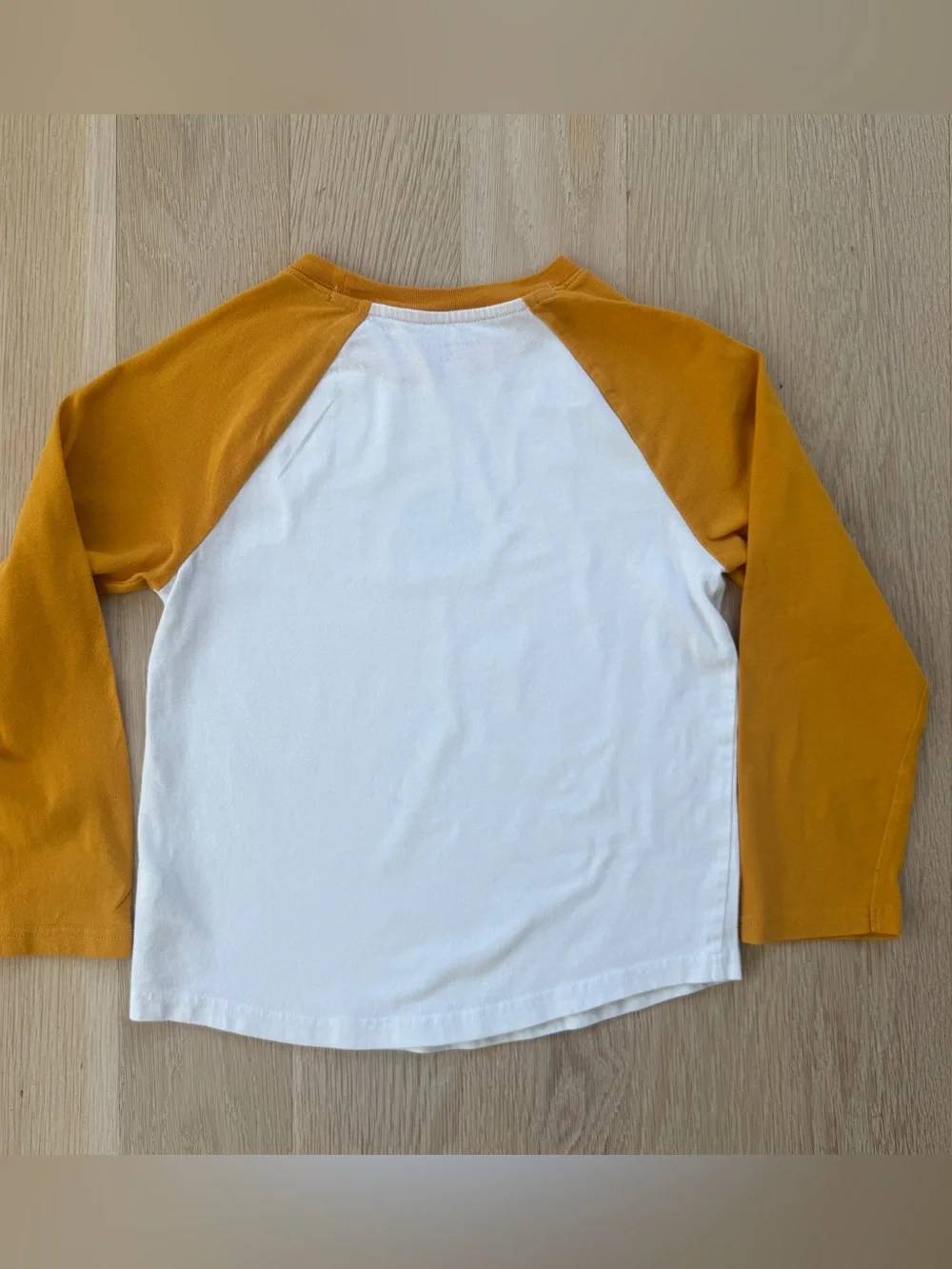 Janie and Jack Golden Yellow Raglan Long Sleeve Football Tee - Size 6